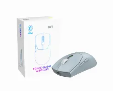 Mouse Msi Forge Gm340 Wireless Sky Optico, 6 Botones, 12000 Dpi, Rf Inalambrico + Bluetooth, Azul Claro